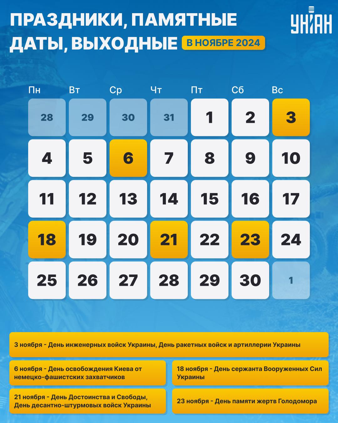 Libur November 2024 / Infografis UNIAN