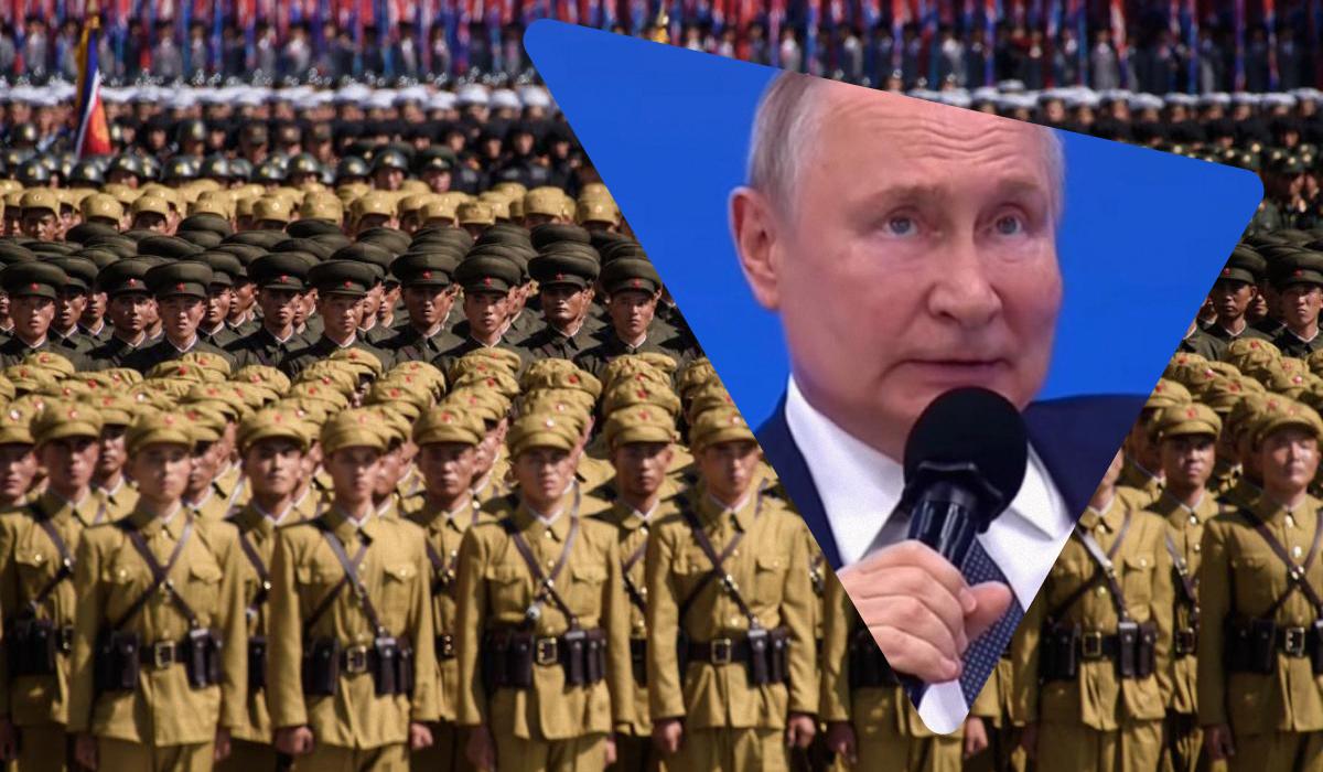 Путін використовує війська КНДР, щоб не проводити мобілізацію / колаж УНІАН, фото Getty Images, скріншот Путін використовує війська КНДР, щоб не проводити мобілізацію / колаж УНІАН, фото Getty Images, скріншот