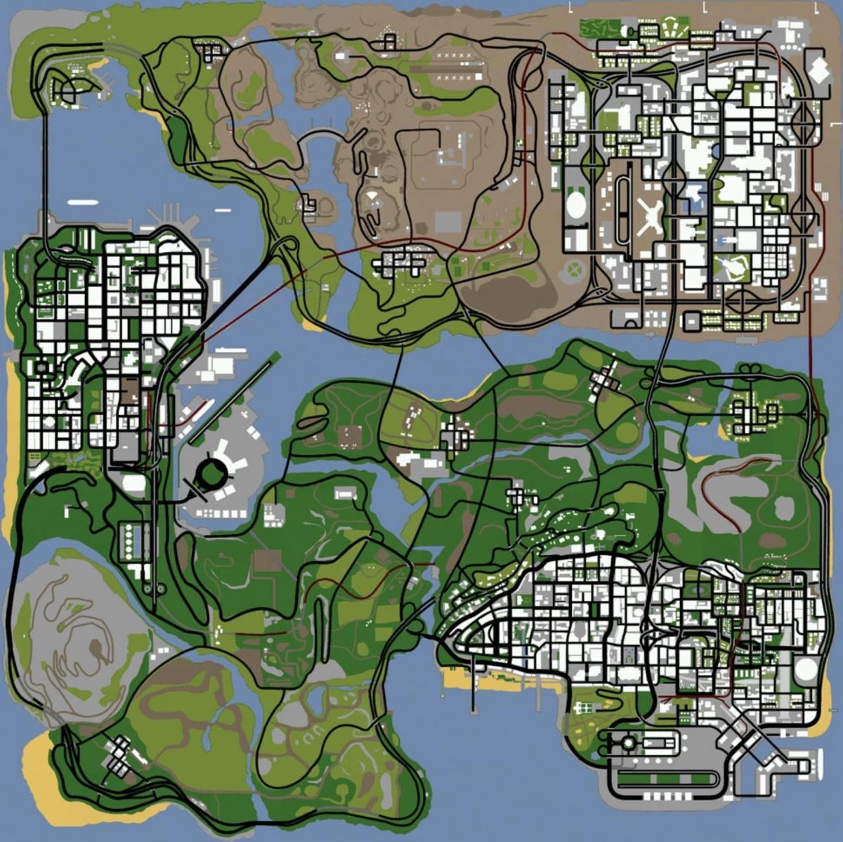 Карта GTA: San Andreas Карта GTA: San Andreas