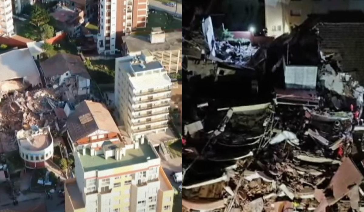 Перед обвалом здания строители проводили работы на территории отеля / Коллаж УНИАН, фото - скриншот Перед обвалом здания строители проводили работы на территории отеля / Коллаж УНИАН, фото - скриншот