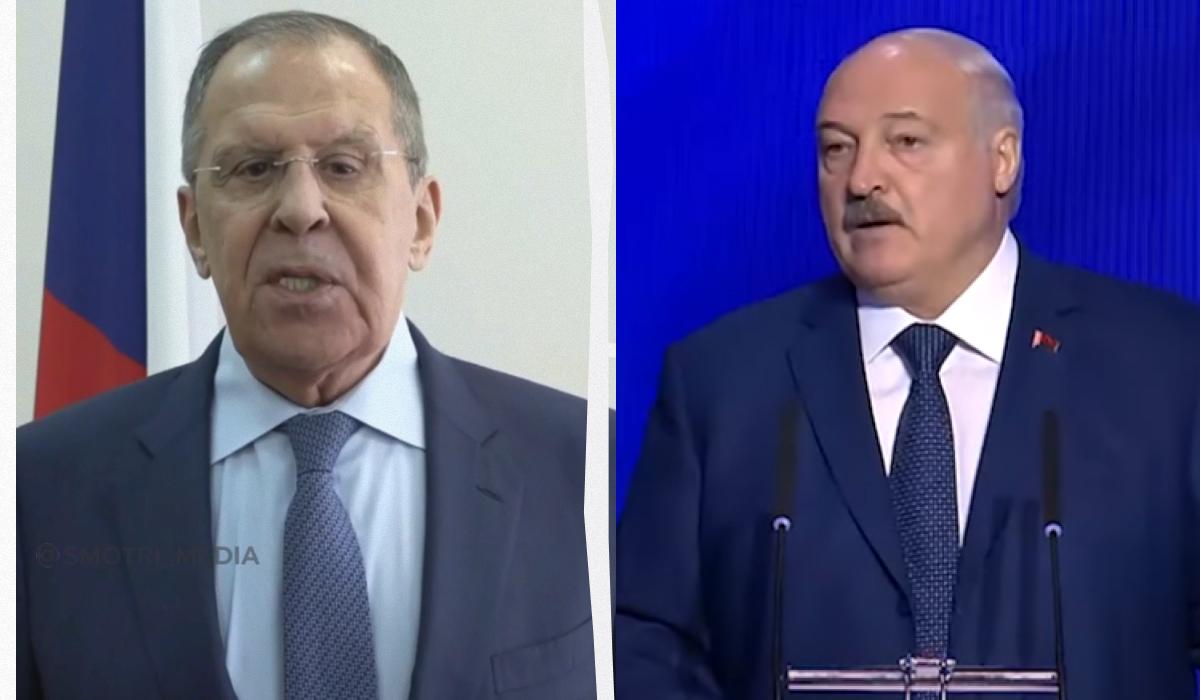 Лавров і Лукашенко заочно почубилися через "перемир'я" / Колаж УНІАН, скріншоти Лавров і Лукашенко заочно почубилися через "перемир'я" / Колаж УНІАН, скріншоти