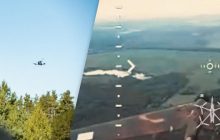 Украинский FPV-дрон "посадил" одновременно два вражеских БпЛА (видео)