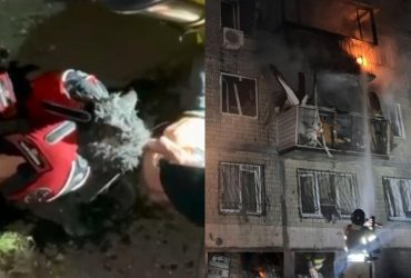 У Києві з пошкодженого дроном будинку врятували котика: щемливе відео