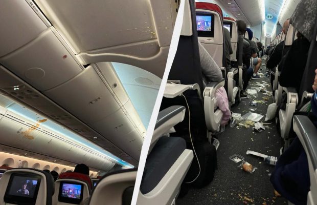 Кава лилася зі стелі: сильна турбулентність розкидала пасажирів і їжу по всьому літаку