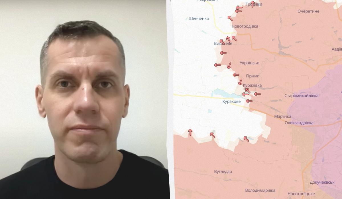 Сергей Кузан рассказал о российских атаках на город Курахово / коллаж УНИАН, фото DeepState, скриншот Сергей Кузан рассказал о российских атаках на город Курахово / коллаж УНИАН, фото DeepState, скриншот