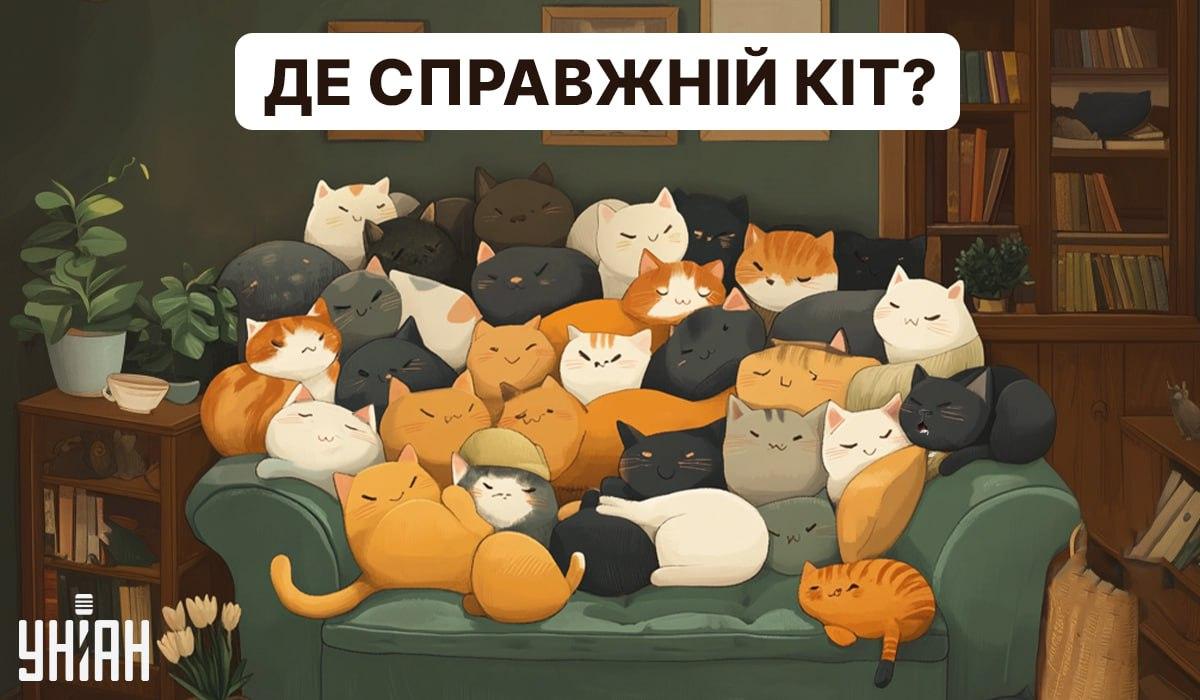 Знайдіть справжнього кота серед іграшок / колаж УНІАН Знайдіть справжнього кота серед іграшок / колаж УНІАН
