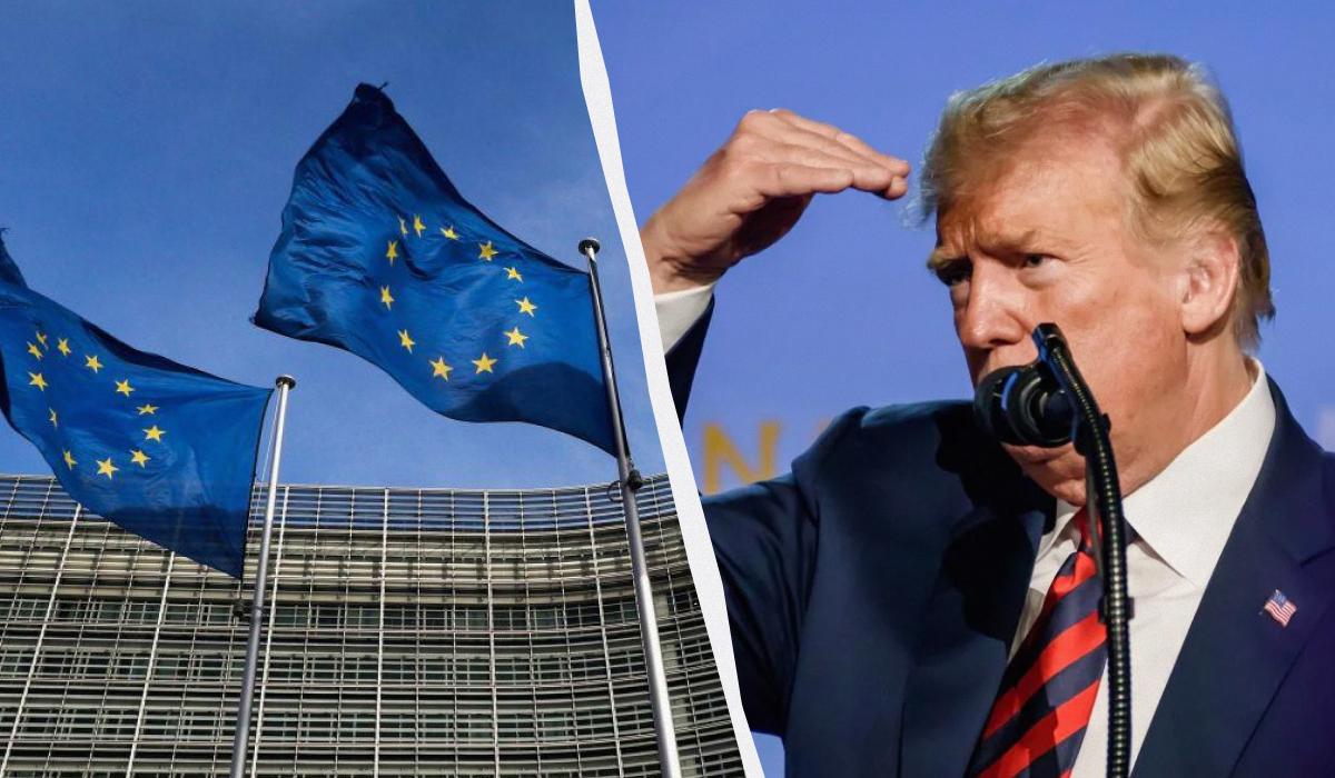 Трамп вже давно скаржиться на засилля імпорту з Європи /колаж УНІАН, фото REUTERS, ua.depositphotos.com Трамп вже давно скаржиться на засилля імпорту з Європи /колаж УНІАН, фото REUTERS, ua.depositphotos.com