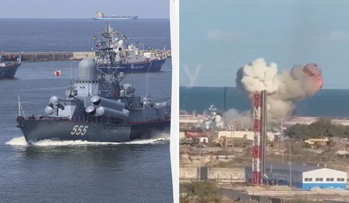 Украина повредила почти треть сил Каспийской флотилии / Коллаж УНИАН, function.mil.ru, скриншот Украина повредила почти треть сил Каспийской флотилии / Коллаж УНИАН, function.mil.ru, скриншот