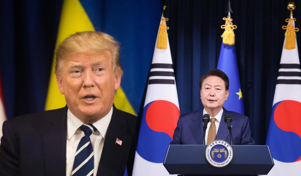 Також Дональд Трамп і Юн Сок Йоль домовилися працювати у різних сферах, зокрема і оборонній / колаж УНІАН, фото ua.depositphotos.com, European Union Також Дональд Трамп і Юн Сок Йоль домовилися працювати у різних сферах, зокрема і оборонній / колаж УНІАН, фото ua.depositphotos.com, European Union