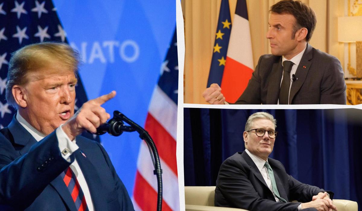 Стармер и Макрон хотят поговорить с Трампом / коллаж УНИАН, фото president.gov.ua, ua.depositphotos.com, скриншот Стармер и Макрон хотят поговорить с Трампом / коллаж УНИАН, фото president.gov.ua, ua.depositphotos.com, скриншот