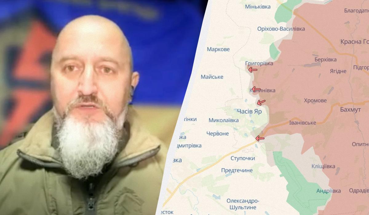Юрій Сиротюк розповів про ситуацію в районі Часового Яру / колаж УНІАН, фото DeepState, кадр з відео Юрій Сиротюк розповів про ситуацію в районі Часового Яру / колаж УНІАН, фото DeepState, кадр з відео
