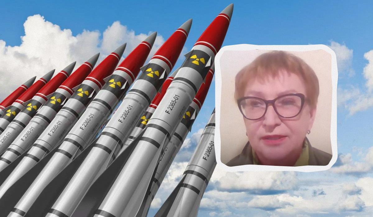 За словами Ольги Кошарної, у сучасних умовах Україна не має можливості створити ядерну зброю / Колаж УНІАН, фото ua.depositphotos.com, скріншот За словами Ольги Кошарної, у сучасних умовах Україна не має можливості створити ядерну зброю / Колаж УНІАН, фото ua.depositphotos.com, скріншот