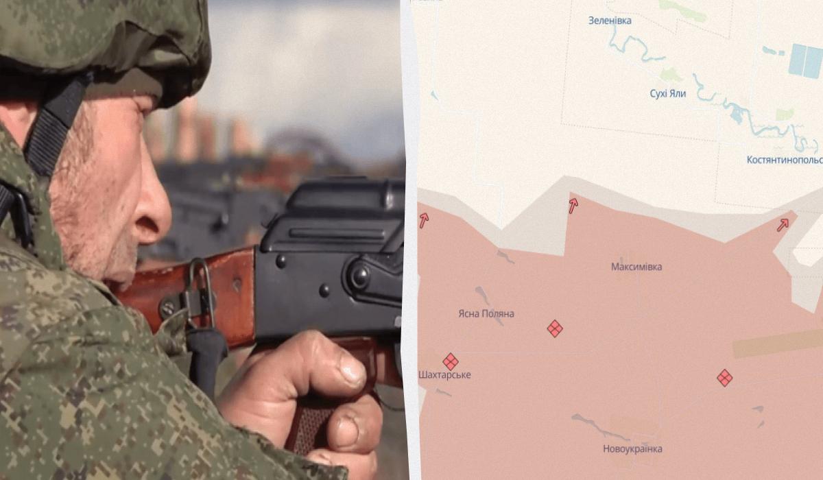 Росіяни окупували Максимівку на Донеччині / колаж УНІАН, скриншот відео, DeepState Росіяни окупували Максимівку на Донеччині / колаж УНІАН, скриншот відео, DeepState