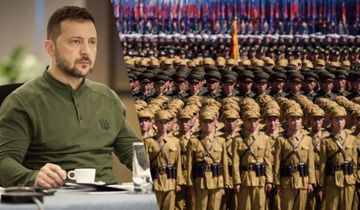 Зеленський заявив, що Путін уже підтягнув до кордонів України 11 тисяч північнокорейських солдатів / Колаж УНІАН, фото - president.gov.ua, Getty Images