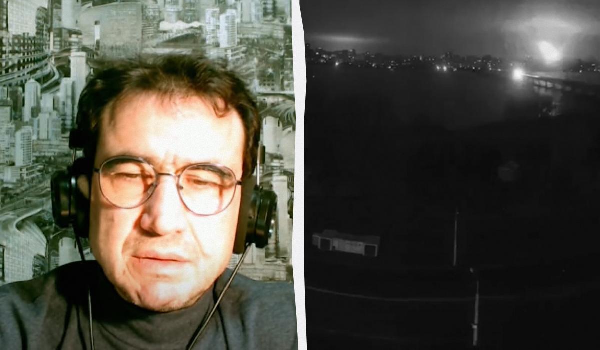 Олексій Їжак вважає, що росіяни вдарили по Дніпру МБР "Рубеж" / колаж УНІАН зі скріншотів Олексій Їжак вважає, що росіяни вдарили по Дніпру МБР "Рубеж" / колаж УНІАН зі скріншотів