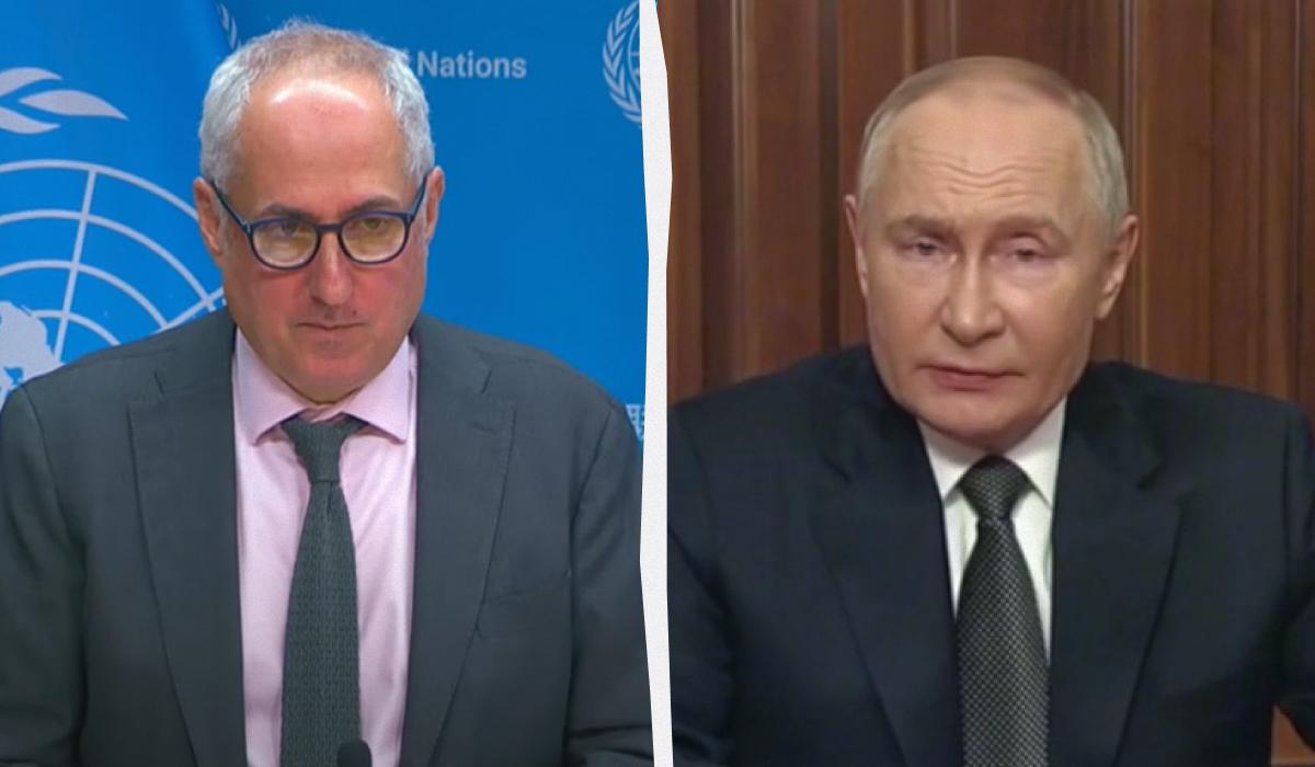 В ООН прокомментировали заявление Путина / Коллаж УНИАН / Скриншоты В ООН прокомментировали заявление Путина / Коллаж УНИАН / Скриншоты