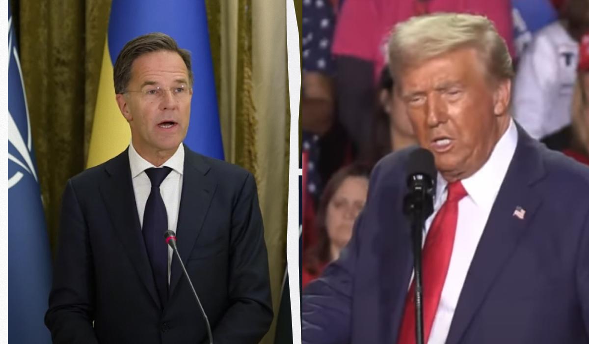 Рютте і Трамп зустрілись у Флориді / Колаж УНІАН, скріншоти Рютте і Трамп зустрілись у Флориді / Колаж УНІАН, скріншоти