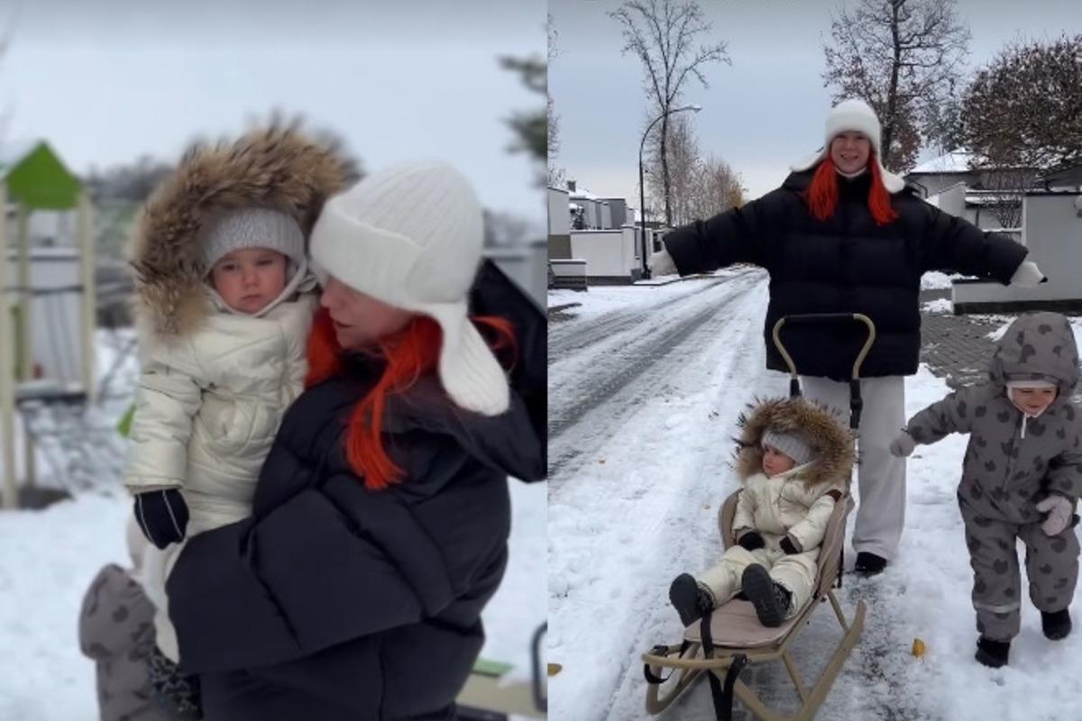 The singer took a walk with her children / UNIAN collage, Instagram screenshot