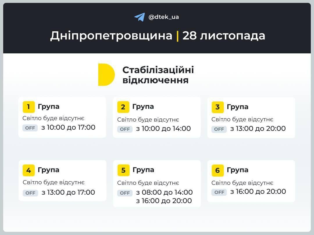 У Києві та низці областей оновили графіки відключень на 28 листопада