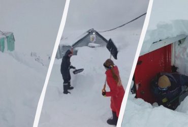 В Антарктике накануне лета навалило почти два метра снега (видео)