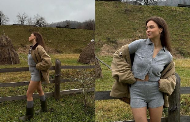 Маремуха в мини и резиновых сапогах: неожиданный образ модели на природе (фото)