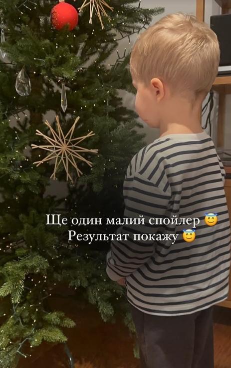 Сын помогает матери украшать новогоднюю елку / фото инстаграм Екатерины Осадчей Сын помогает матери украшать новогоднюю елку / фото инстаграм Екатерины Осадчей