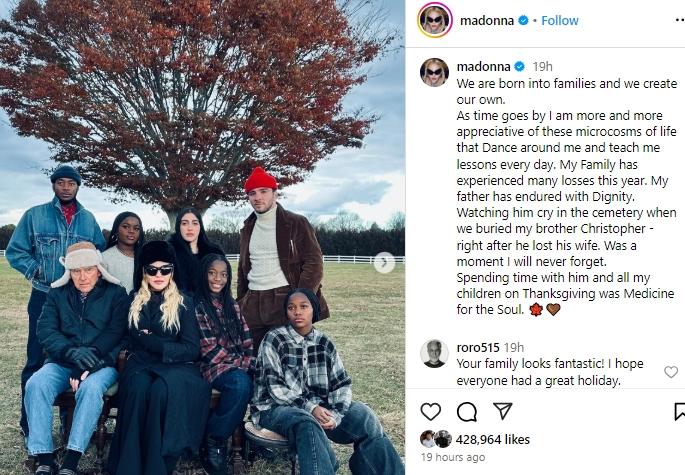 Madonna with her family / Instagram screenshot