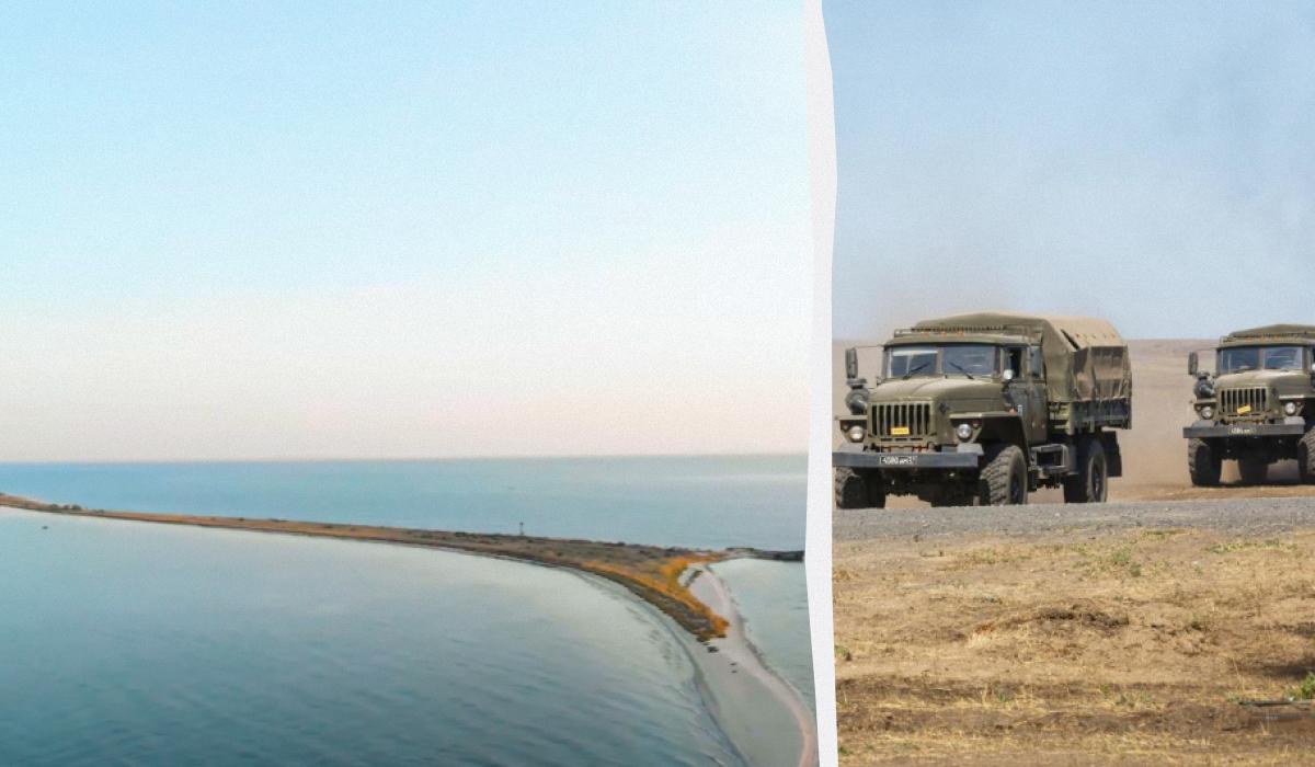 Загарбники контролюють косу / Колаж УНІАН / Скриншот, фото ua.depositphotos.com Загарбники контролюють косу / Колаж УНІАН / Скриншот, фото ua.depositphotos.com