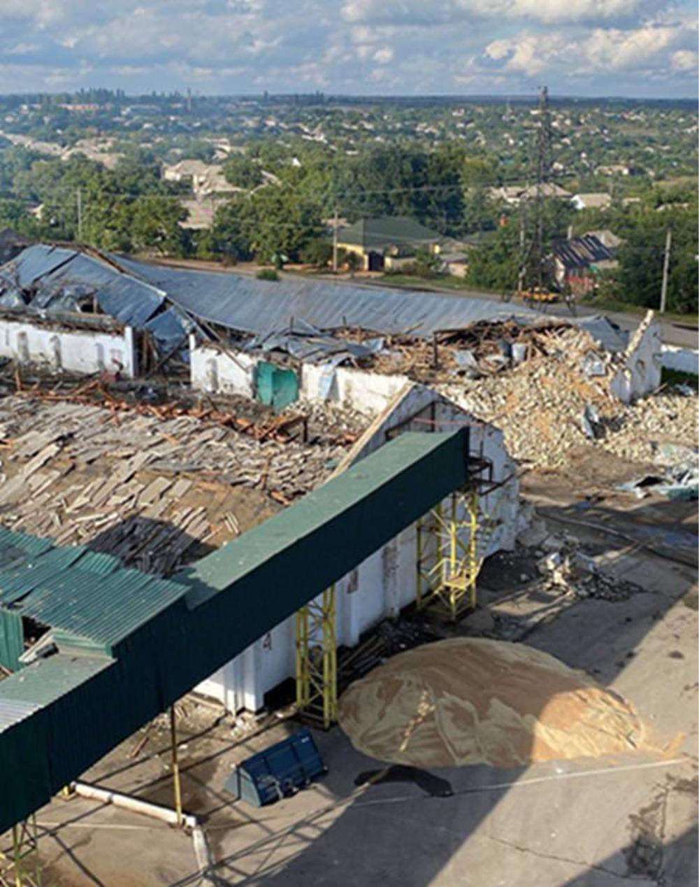 Наслідки обстрілу Вознесенського елеватора