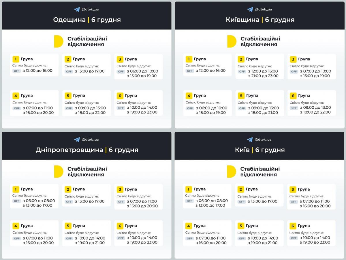 Графік відключення світла на 6 грудня - Figure 2