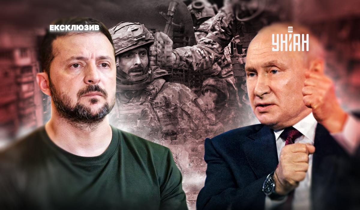 В перші дні повномасштабного вторгнення Володимир Зеленський закликав російського лідера Володимира Путіна до перемовин / колаж УНІАН В перші дні повномасштабного вторгнення Володимир Зеленський закликав російського лідера Володимира Путіна до перемовин / колаж УНІАН
