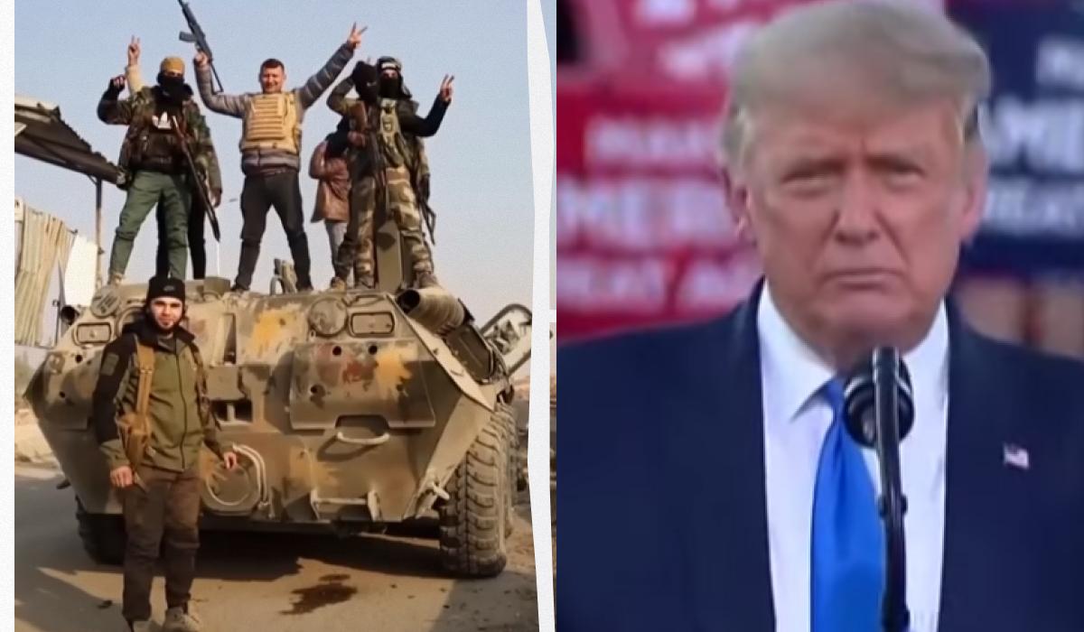 Трамп відреагував на ситуацію в Сирії / Колаж УНІАН, скріншоти Трамп відреагував на ситуацію в Сирії / Колаж УНІАН, скріншоти