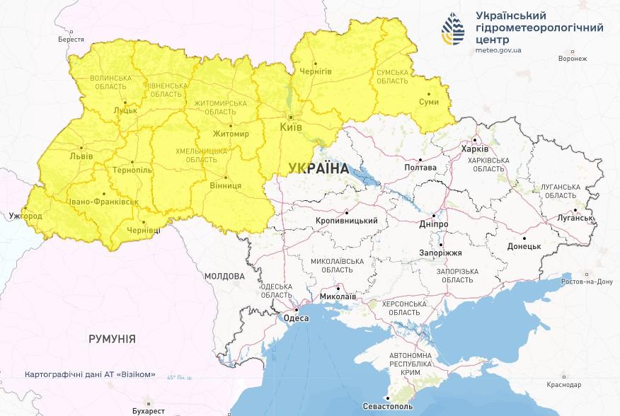 В Украине объявлено предупреждение об усложнении погоды / фото Укргидрометцентр В Украине объявлено предупреждение об усложнении погоды / фото Укргидрометцентр