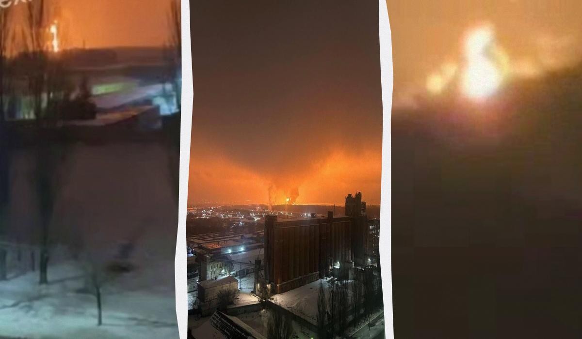 В Брянской области ночью раздавались взрывы / коллаж УНИАН, скриншоты с видео В Брянской области ночью раздавались взрывы / коллаж УНИАН, скриншоты с видео