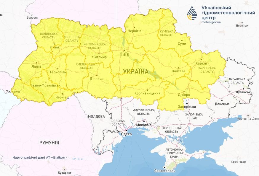 Майже по всій країні сьогодні очікується ожеледиця на дорогах / фото Укргідрометцентр Майже по всій країні сьогодні очікується ожеледиця на дорогах / фото Укргідрометцентр