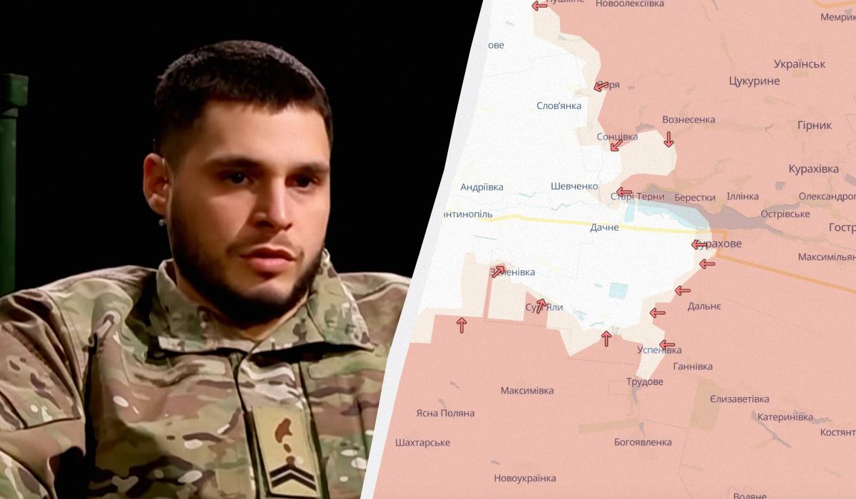 Станіслав Бунятов заявив, що Курахівський напрямок поступово сиплеться / колаж УНІАН, фото DeepState, кадр з відео Станіслав Бунятов заявив, що Курахівський напрямок поступово сиплеться / колаж УНІАН, фото DeepState, кадр з відео