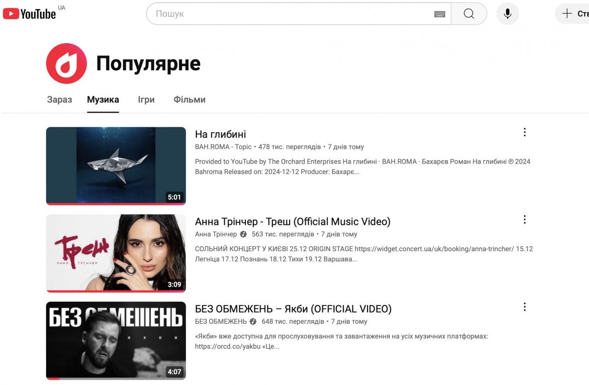 скріншот YouTube скріншот YouTube