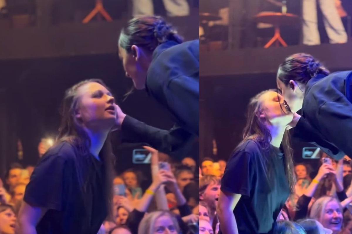 Kateryna kissed a girl from the fan zone / photo collage