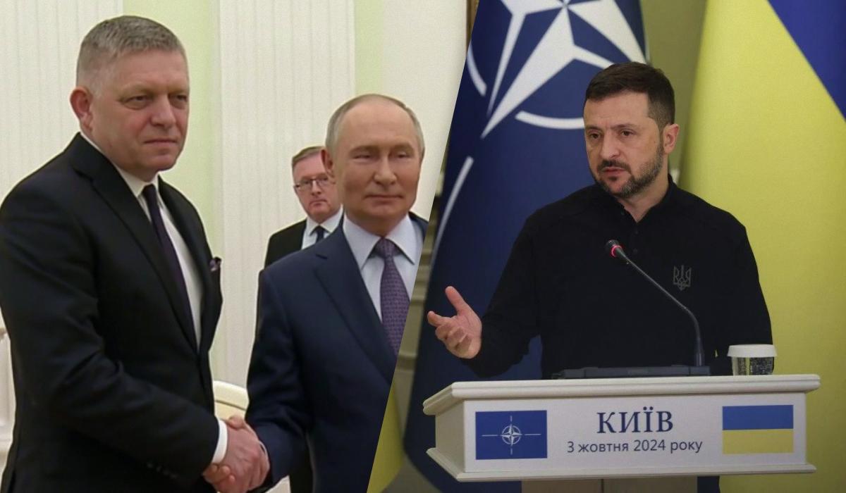 Зеленский прокомментировал визит Фицо в Москву / коллаж УНИАН, скриншот, фото УНИАН Зеленский прокомментировал визит Фицо в Москву / коллаж УНИАН, скриншот, фото УНИАН