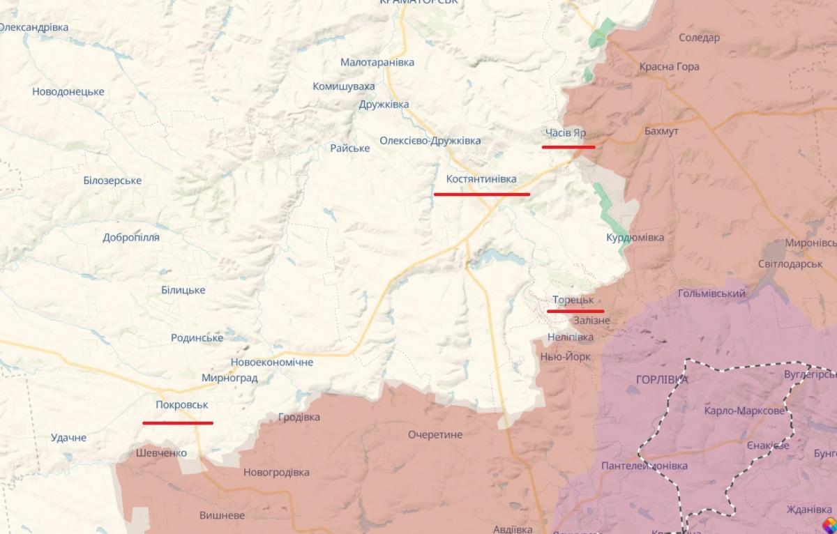 Константиновка и три направления, откуда ее могут атаковать / карта deepstatemap.live Константиновка и три направления, откуда ее могут атаковать / карта deepstatemap.live