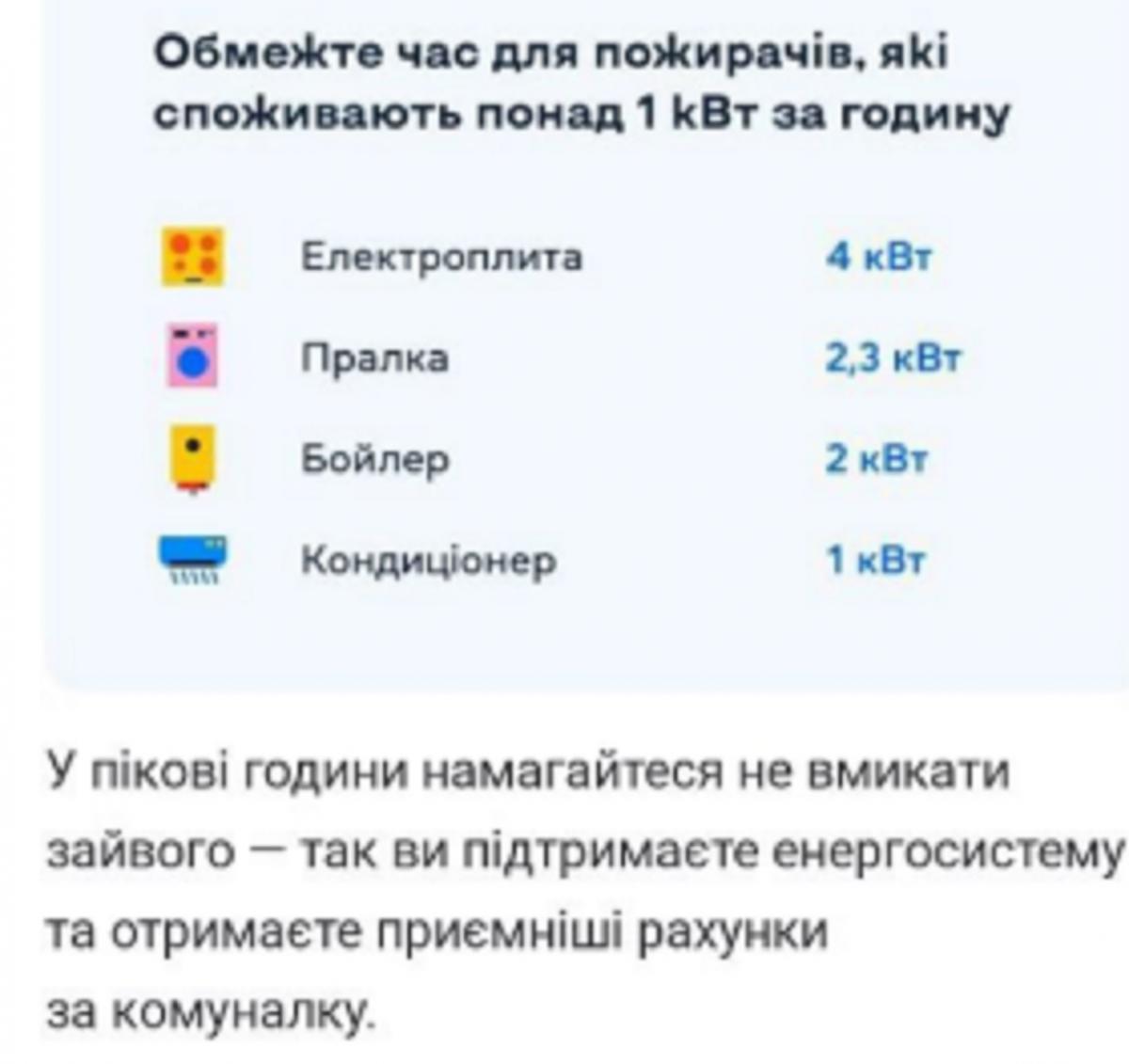 Українців просять не використовувати електроприлади у величезній кількості з 17:00 до 23:00 та з 06:00 до 11:00 / фото Укренерго