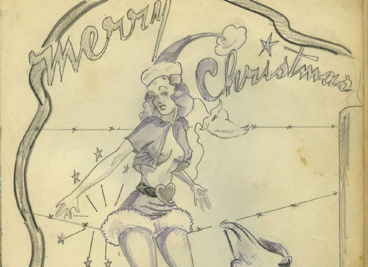 Приклад різдвяних листівок у стилі Pin-Up від американських полонених з табору Stalag Luft IV, 1944 рік / Фото: The National WWII Museum. Приклад різдвяних листівок у стилі Pin-Up від американських полонених з табору Stalag Luft IV, 1944 рік / Фото: The National WWII Museum.