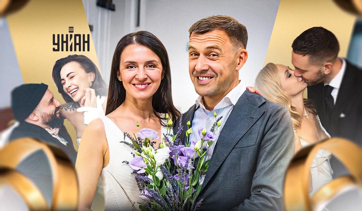 Volodymyr Ostapchuk, Valentina Hamaiko, Vitaly Kozlovsky and others got married this year / UNIAN collage