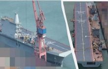 Представлені якісні фото таємничого китайського "‎авіаносця"‎ з трьома надбудовами