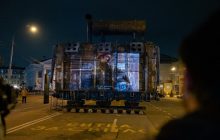 "Останній прометей Донбасу": в День енергетика на корпусі зруйнованого трансформатора презентували унікальні кадри фільму про Курахівську ТЕС