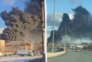 У Єкатеринбурзі горить завод, що використовується у військових цілях (відео)