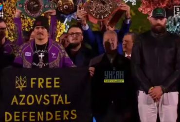 На церемонии взвешивания Усик призвал освободить защитников Азовстали (видео)