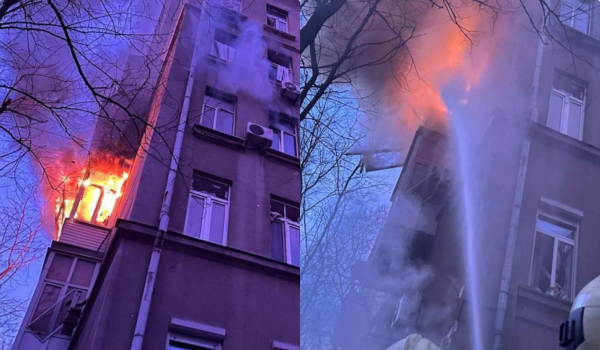 Росія атакувала Київ / колаж УНІАН, фото ДСНС Росія атакувала Київ / колаж УНІАН, фото ДСНС