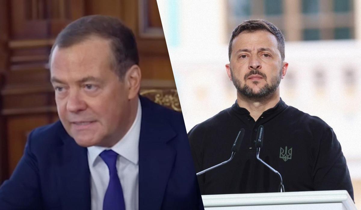 Медведєв заявив, що Зеленський повівся "неполіткоректно" / Колаж УНІАН, фото - скриншот, УНІАН Медведєв заявив, що Зеленський повівся "неполіткоректно" / Колаж УНІАН, фото - скриншот, УНІАН