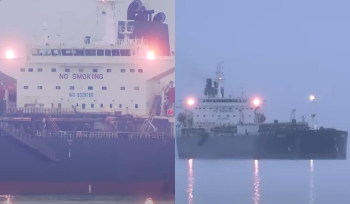 Танкер пошкодив підводні кабелі в Балтійському морі / колаж УНІАН, скріншоти Танкер пошкодив підводні кабелі в Балтійському морі / колаж УНІАН, скріншоти